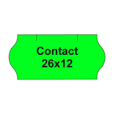 Etikety cen. CONTACT 26x12 oblé - 1500 etikiet/kotúčik, zelené