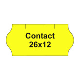 Etikety cen. CONTACT 26x12 oblé - 1500 etikiet/kotúčik, žlté