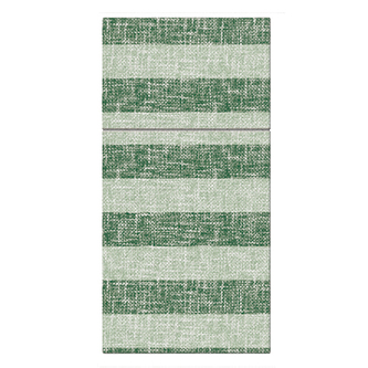 Kapsy na příbory PAW Airlaid 40x40 cm Linen Stripes green, 25 ks / bal
