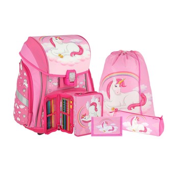 Školní batoh - 5-dílný set SMART 3D s LED osvětlením - Magical Unicorn
