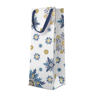 Dárková taška PAW Snowflakes, bottle - 12x37x10 cm