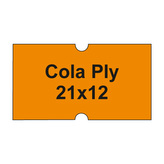 Etikety cen. COLA PLY 21x12 hranaté - 1250 etikiet/kotúčik, oranžové
