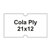 Etikety cen. COLA PLY 21x12 hranaté - 1250 etikiet/kotúčik, biele