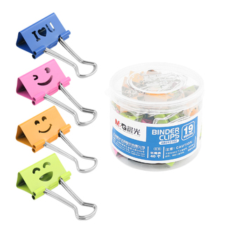 Klip Binder M&G - barevný Smile (19 mm), 40 ks