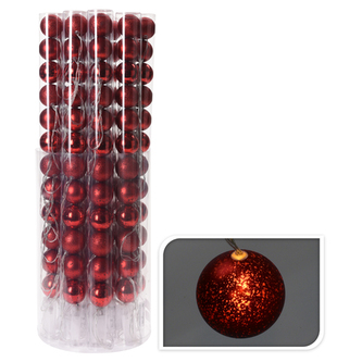 Svítící řetěz 10 LED - červené koule 12x50 mm, 330 cm