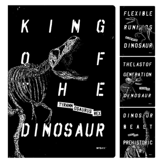 Sešit M&G Dino linkovaný PVC obal B5 / 80 listů, přírodní papír