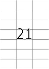 Etikety Top Stick A4/100 ks, 70x42,3 mm - 21 etikiet, biele