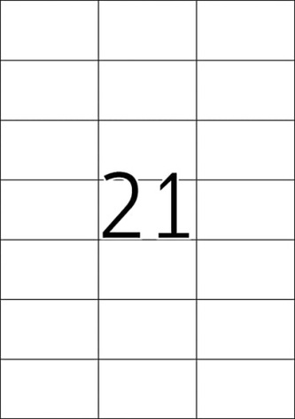 Etikety Top Stick A4/100 ks, 70x42,3 mm - 21 etikiet, biele
