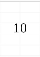 Etikety Top Stick A4/100 ks, 105x57 mm - 10 etikiet, biele