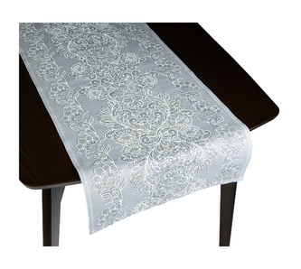 Ubrus BĚHOUN - šedá krajka - 50x180 cm