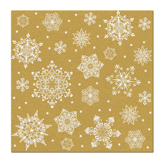 Ubrousky PAW AIRLAID L 40x40cm Snowflakes gold