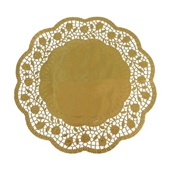 Krajky dekor. kulaté 36 cm zlaté (4 ks v bal.)