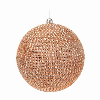 Vánoční koule - PS 115 mm / měděná štras, 1ks