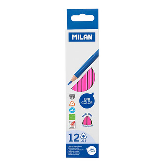 Pastelky MILAN Ergo Grip trojhranné, Pink
