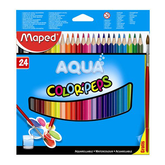 Pastelky MAPED "Color Peps" akvarelové se štětcem, 24 ks
