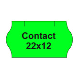 Etikety cen. CONTACT 22x12 oblé - 1500 etikiet/kotúčik, zelené