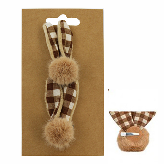 Dekorace - Ouška zajíčka na klipu 6x2x6 cm, sada 2 ks