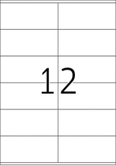 Etikety Top Stick A4/100 ks, 105x48 mm - 12 etikiet, biele
