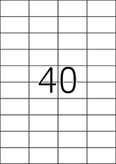 Etikety Top Stick A4/100 ks, 52,5x29,7 mm - 40 etikiet, biele