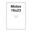 Etikety cen. MOTEX 16x23 hranaté, 870 etiket / kotouček, bílé