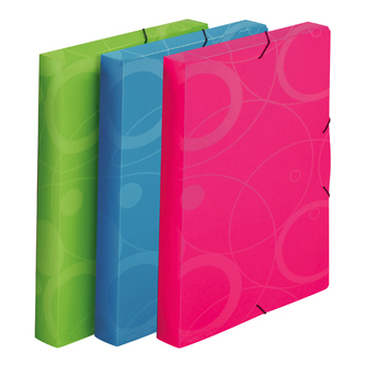 Box na spisy s gumou A4, Neo Colori modrý