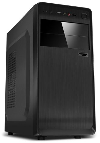 CRONO skříň Middle Tower DW602/ bez zdroje/ bez ventilátorů/ 2x USB 1.1/ černý