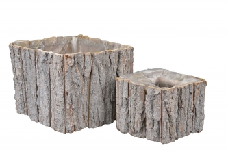 Dřevěný květináč z kůry sada 2 ks