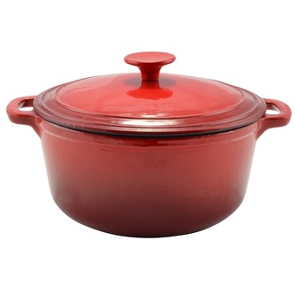 Hrnec litina smalt ¤28cm 6,5L s poklicí  RED