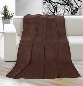 Přikrývka KORALL MICRO 200x230 cm - tmavě hnědá