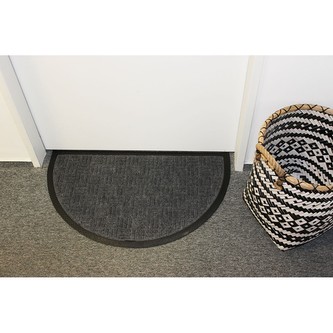 HOME ELEMENTS Rohož gumová + PP, půlkruh, šedá, 45x75 cm