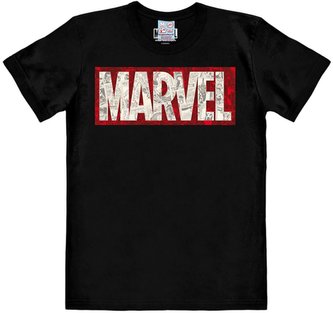 Pánské tričko Marvel: Comic Block Logo (XL) černá bavlna