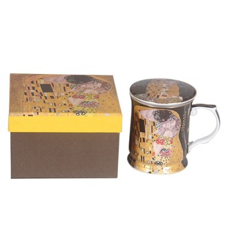 400 ml hrnek se sítkem a víčkem, Klimt černý