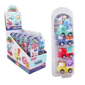 Autíčka stavební set 4 ks na zpětný chod