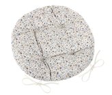 Sedák EMA kulatý prošívaný - béžovomodrý kvítek - průměr 40 cm