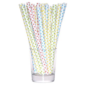 Słomki papierowe jumbo 10mm 8 szt