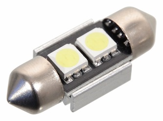 Žárovka 2 SMD LED 12V suf. SV8.5 32mm s rezistorem CAN-BUS ready