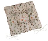 Sedák DITA prošívaný - větvičky na režné - béžová, zelená oranžová - 40x40 cm, prošívaný