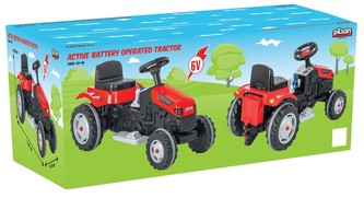 Traktor elektrický červený na baterie