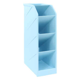 Stojan na pera/organizér M&G 5 přihrádek 6x20x9 cm, modrý