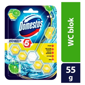 Domestos Power 5 tuhý WC blok s vůní limetky 55 g