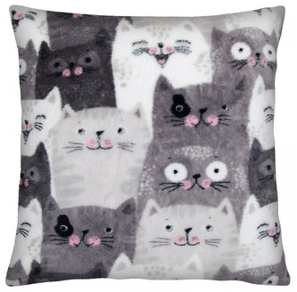 Polštář COOL PETS 40x40cm, motiv kočky, mikrovlákno Essex