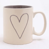 Porcelánový hrnek se srdcem - krémový 600 ml