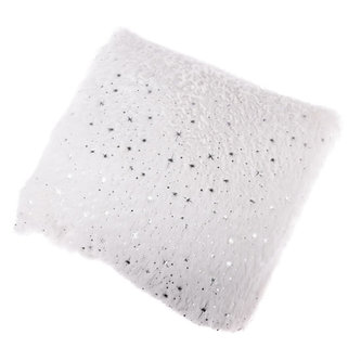 Polštář bílý - stříbrné hvězdy 43 cm