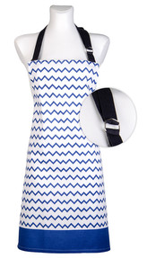 Kuchyňská bavlněná zástěra TWISTER bílá/modrá,  Essex, 100% bavlna