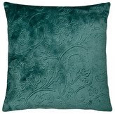 Polštář FLORAL 40x40 cm, zelená, mikrovlákno plastický vzor Essex