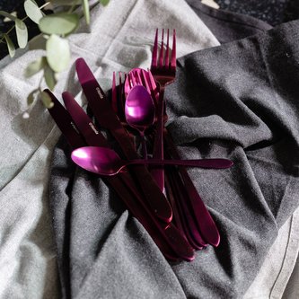 Příbory | ABELE | matná fialová| 16 kusů | ALL 985182