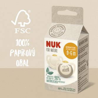 Nuk For Nature latexový dudlík 0-6m. béžová 2 ks