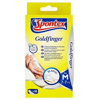 Spontex Goldfinger latexové rukavice, M 10 ks