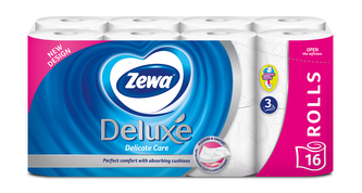 Zewa Deluxe Delicate Care toaletní papír bez parfemace, 3vrstvý 16 ks