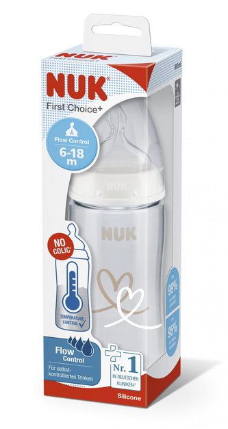 NUK First Choice+ láhev s kontrolou teploty bílá 300 ml